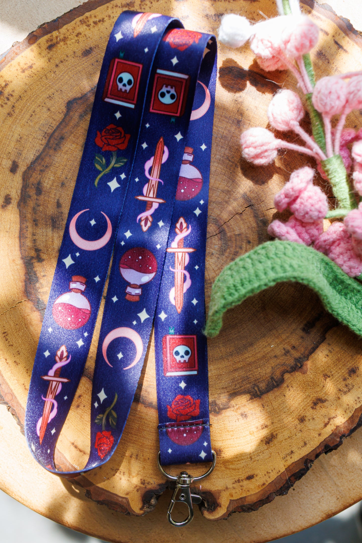 Bookish Fantasy Lanyard – Whimsical Lanyard for Book Lovers, Con Badges, Keys & ID Cards | Pinstory Book & Fantasy Collection
