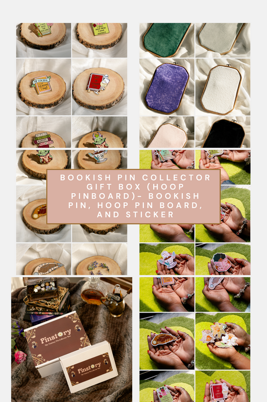 Bookish Pin Collector Gift Box (Hoop Pinboard)- Bookish Pin, Hoop Pin Board, and Sticker