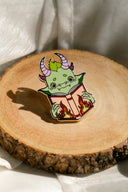 Dragon Reading Spice bookish enamel pin by Pinstory