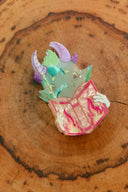 Dragon Reading Spice bookish claw hair clip by Pinstory