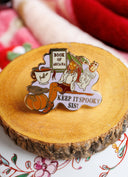 Keep It Spooky Sis bookish enamel pin by Pinstory