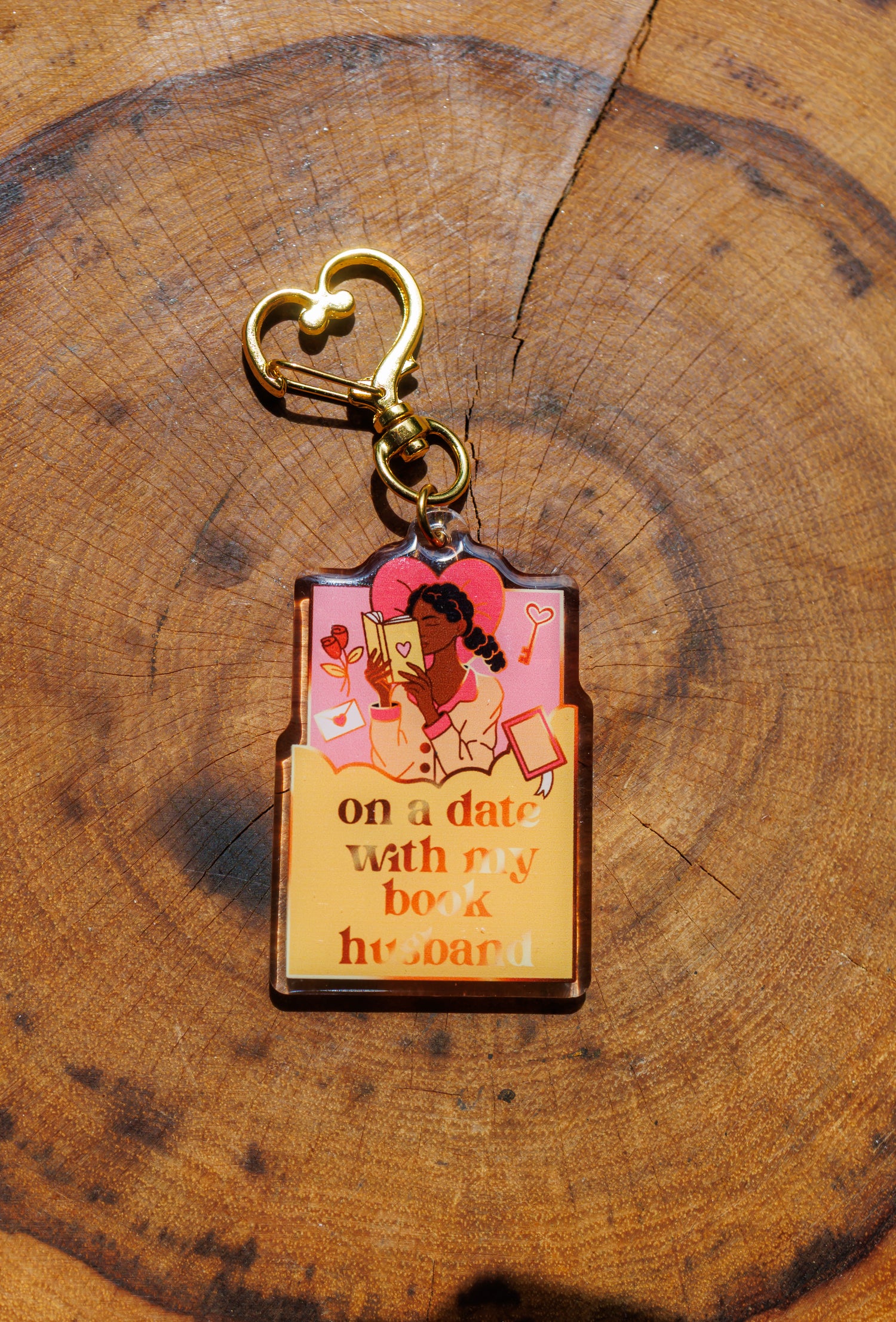 "On a Date With My Book Husband" Keychain/Kindle Charm