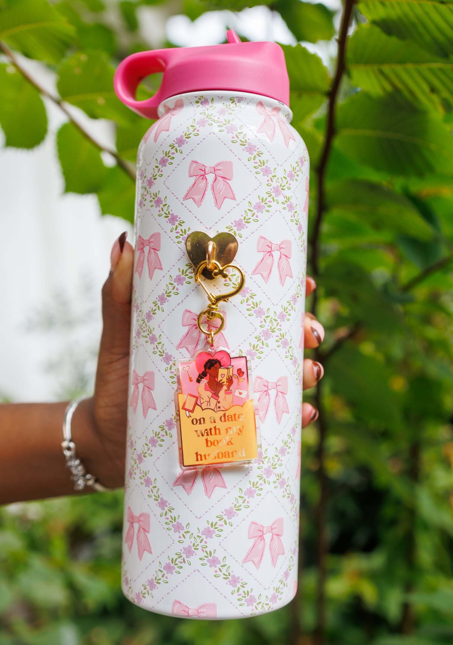 "On a Date With My Book Husband" Keychain/Kindle Charm