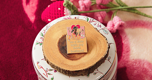 "On A Date With My Book Husband" Enamel Pin -  Bookish Fairycore Cottagecore Pinstory Original Enamel Pins