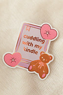 Cuddling With My Kindle bookish sticker by Pinstory