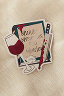Murder Mystery and Merlot bookish sticker by Pinstory
