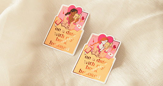 "On A Date With My Book Husband" Bookish Sticker - Bookish Fairycore Cottagecore Pinstory Original Bookish Sticker