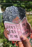 Don't Talk to Me I'm Reading bookish claw hair clip by Pinstory